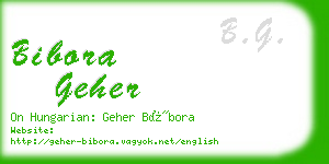 bibora geher business card